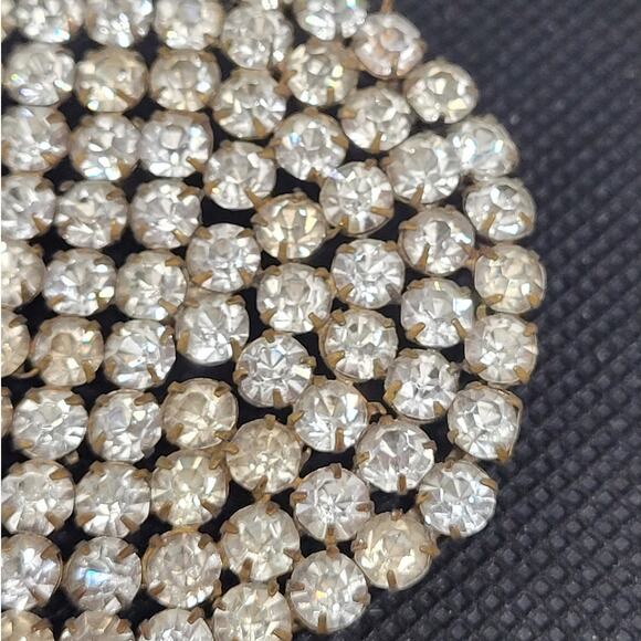 Vintage Luxe Statement 40s-50s Clear Rhinestone Brass Pendant Retro Glam Piece - Picture 5 of 10